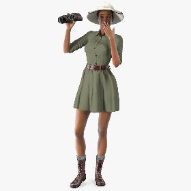 Light Skin Black Woman Explorer 3D